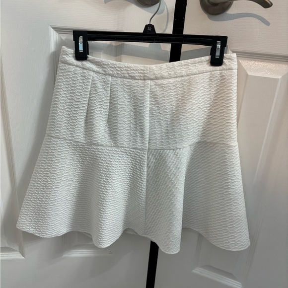 LOFT Dresses & Skirts - LOFT Cream Mini Skater Skirt Ribbed Tiered